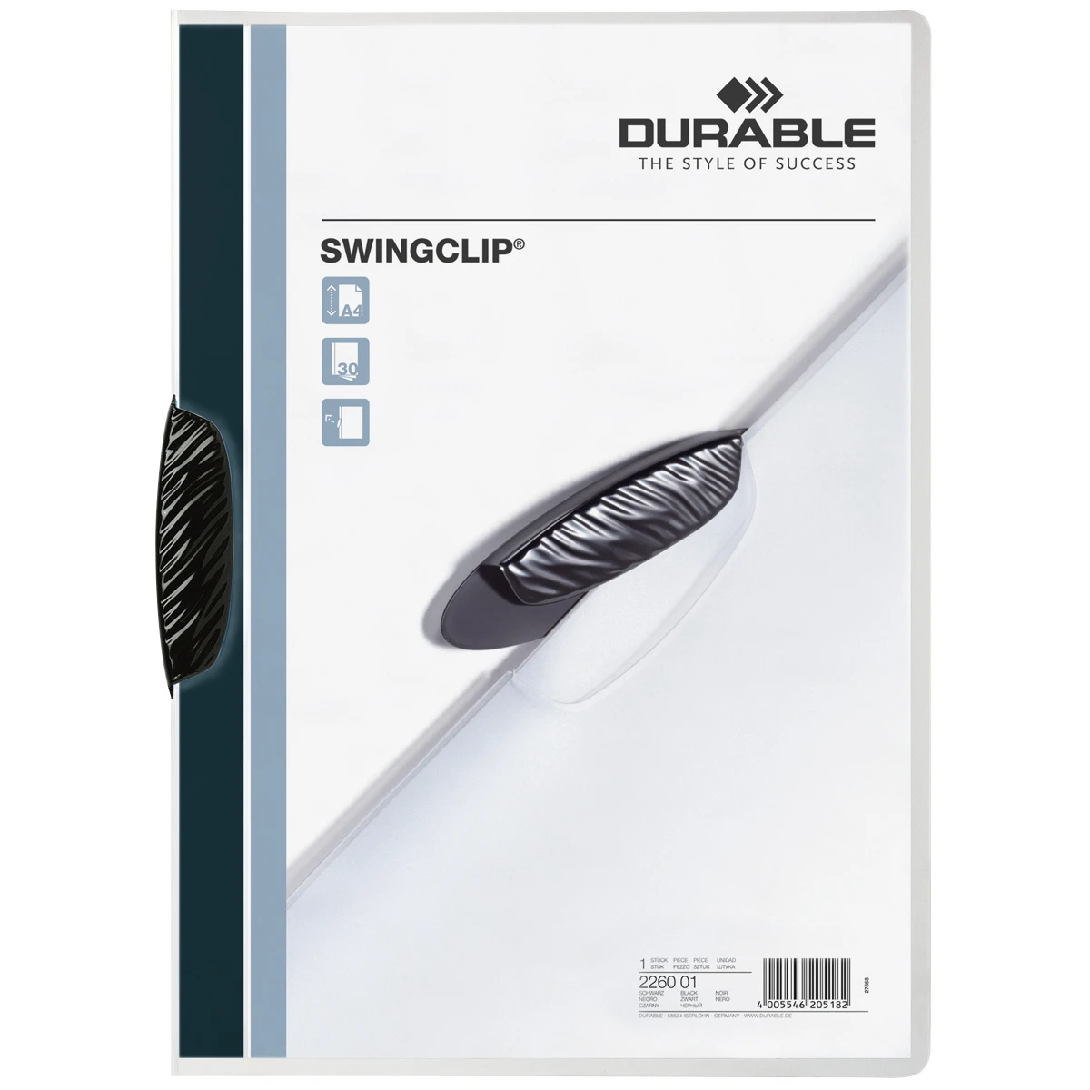 Durable Klemmhefter Swingclip, schwarz