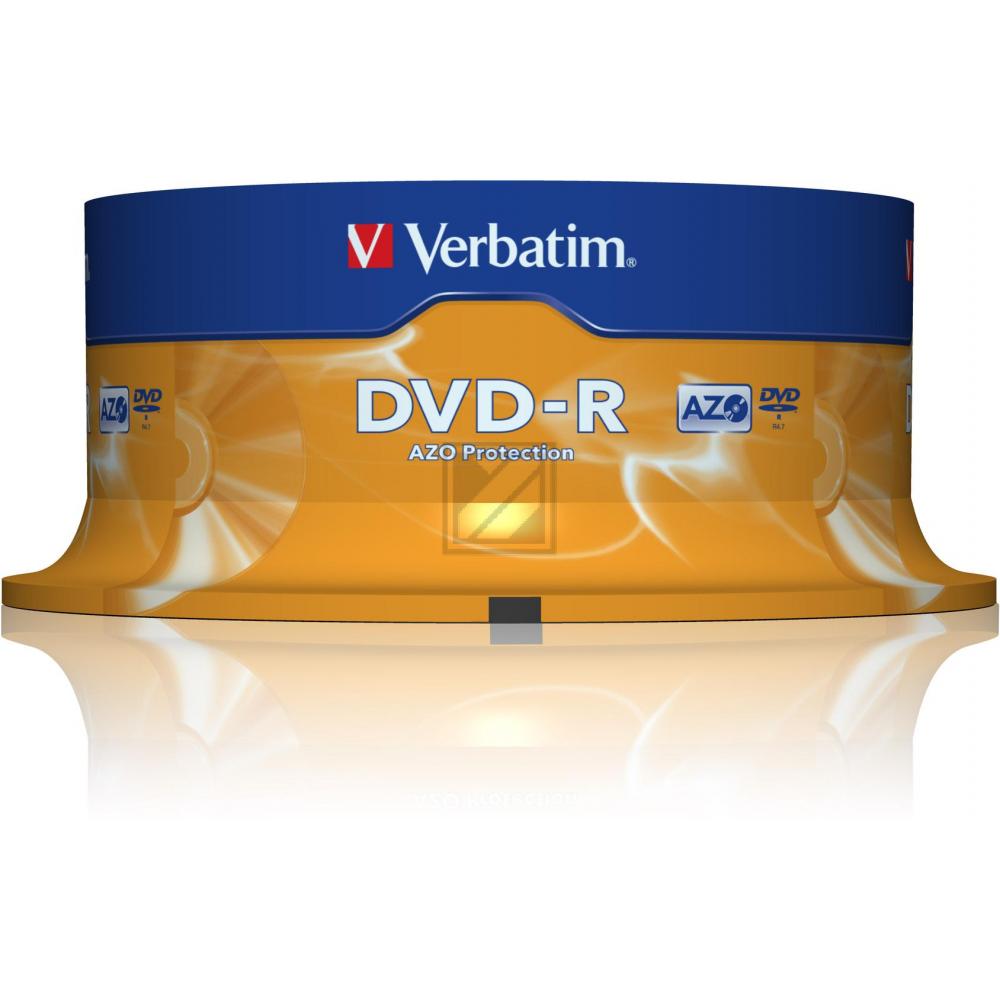 VERBATIM DVD-R 4.7GB 16x (25) SP 43522 Spindel matt silber