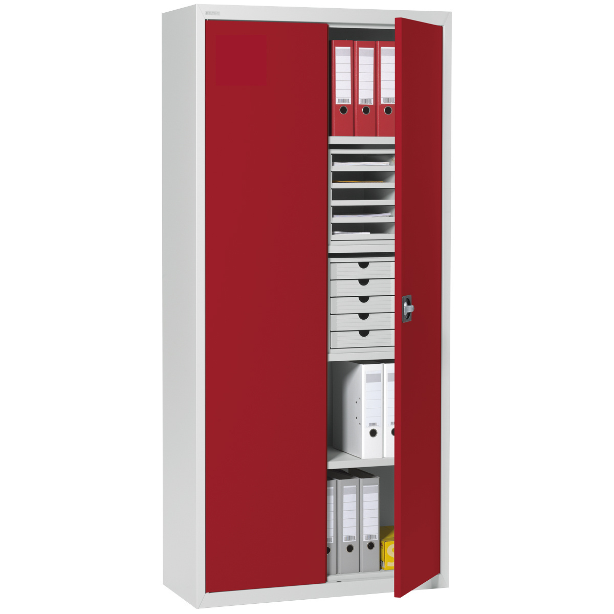 Flügeltürschrank, rubinrot (RAL 3003)