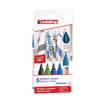 EDDING Textilmarker 4500 3950 Cool Color 5 Stück