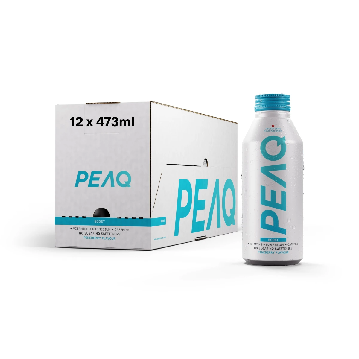 PEAQ Boost Pineberry Aluminium Flasche 12 x 473 ml