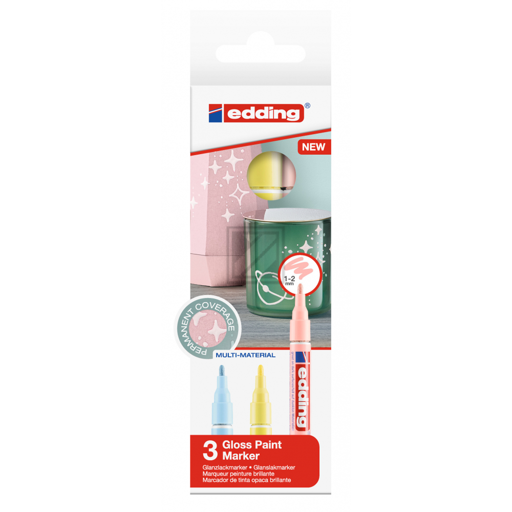 EDDING Paintmarker 751 1-2mm 751-E3-pa pastell 3 Stück