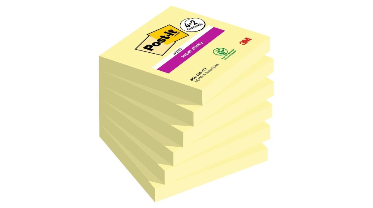 POST-IT Haftnotizen Super Sticky 6 x 90 Blatt