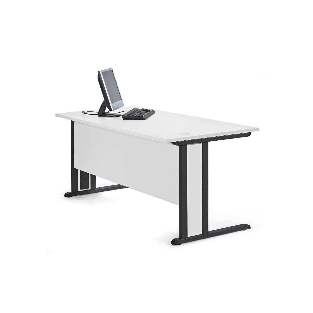 Arbeitsplatz Set Multi Modul, lichtgrau, Gestell ist anthrazit, (unmontiert geliefert)