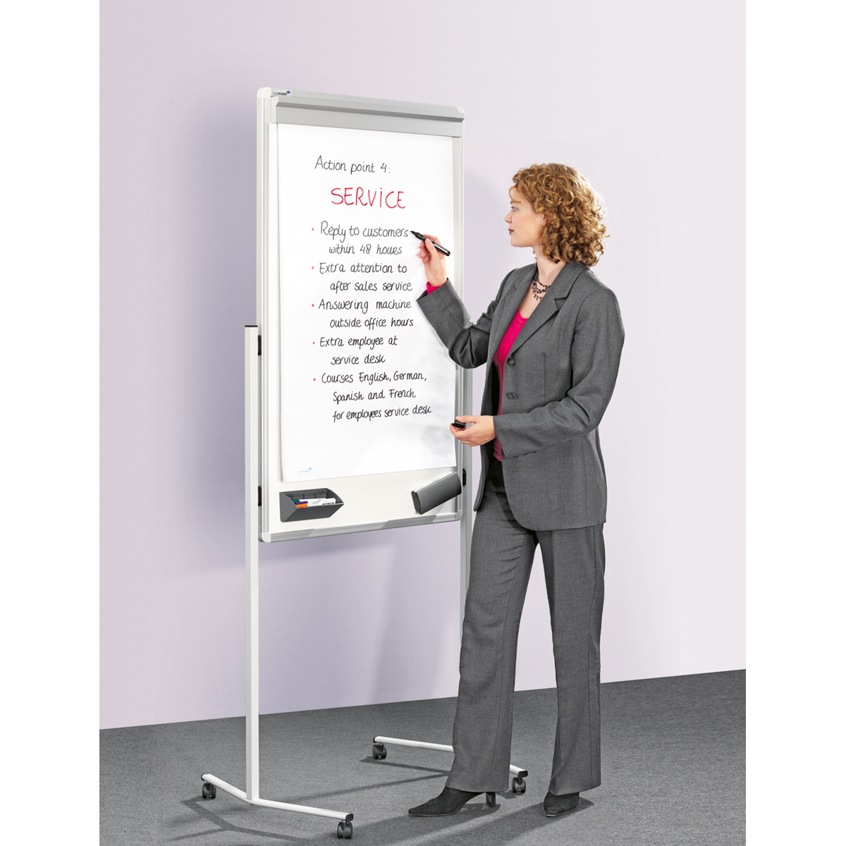 Legamaster Multiboard weiss/blau, 85 x 195 cm, 76 x 120 cm