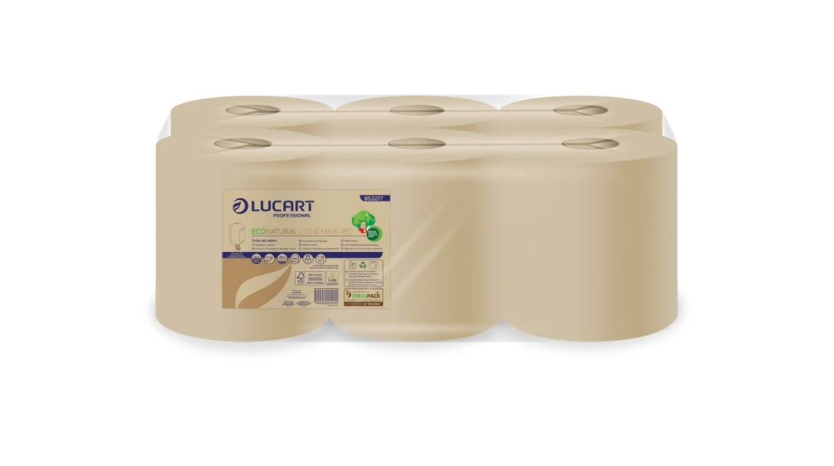 LUCART Papierwischtücher EcoNatural L-One Maxi 2-lagig, 6 Rollen