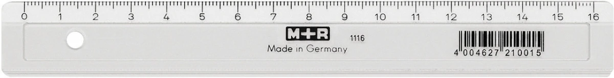 M+R Schullineal,schmal 16cm