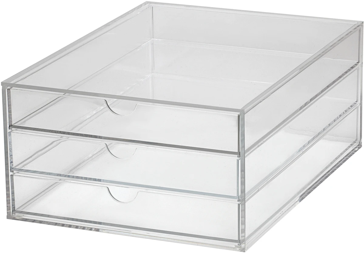 MAUL Schubladenbox Acryl A4 mit 3 Fächer