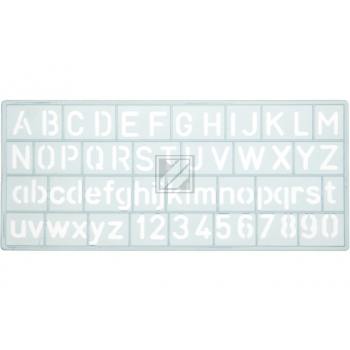 WESTCOTT Zeichenschablone 10mm E-1061000 A-Z, 0-9 transparent