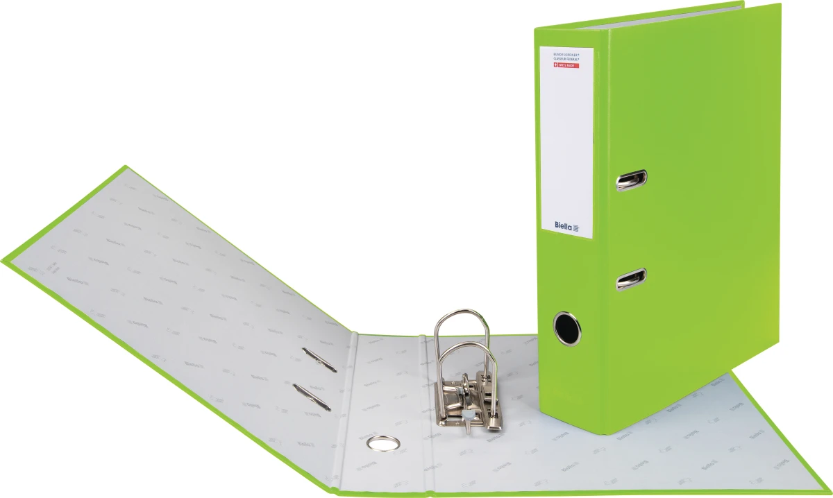 Biella Bundesordner mit 7 cm Rückenbreite, hellgrün