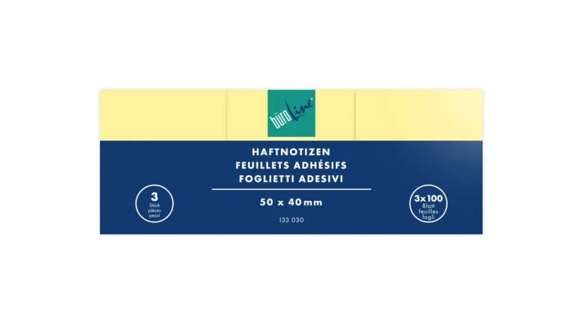 BÜROLINE Haftnotizen 3 x 100 Blatt