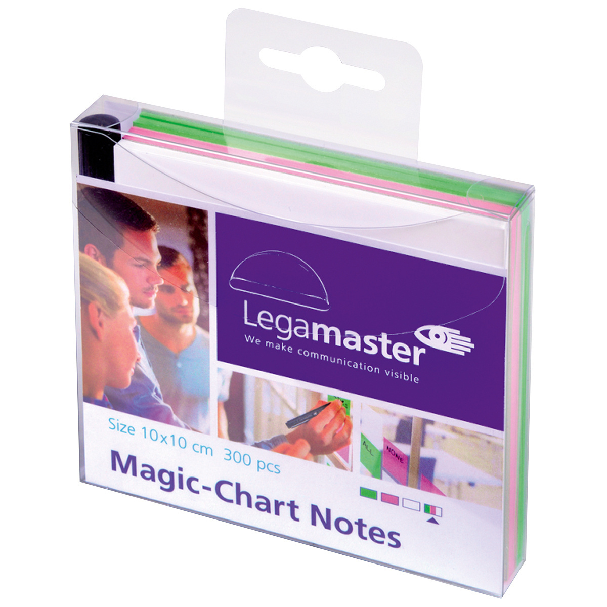 300 Legamaster Magic-Chart Notes assortiert, 10 x 10 cm