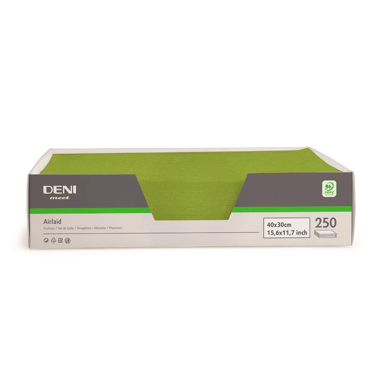 DENI meet Tischset Airlaid, kiwi, 30x40cm, Pack zu 250 Stück