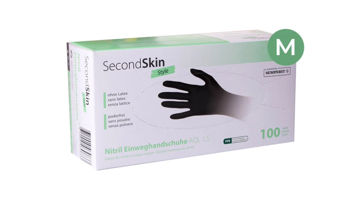 SECONDSKIN Nitrilhandschuhe Style Gr. M, 100 Stück