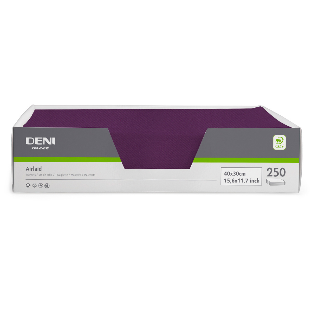 DENI meet Tischset Airlaid, violett, 30x40cm, Pack zu 250 Stück