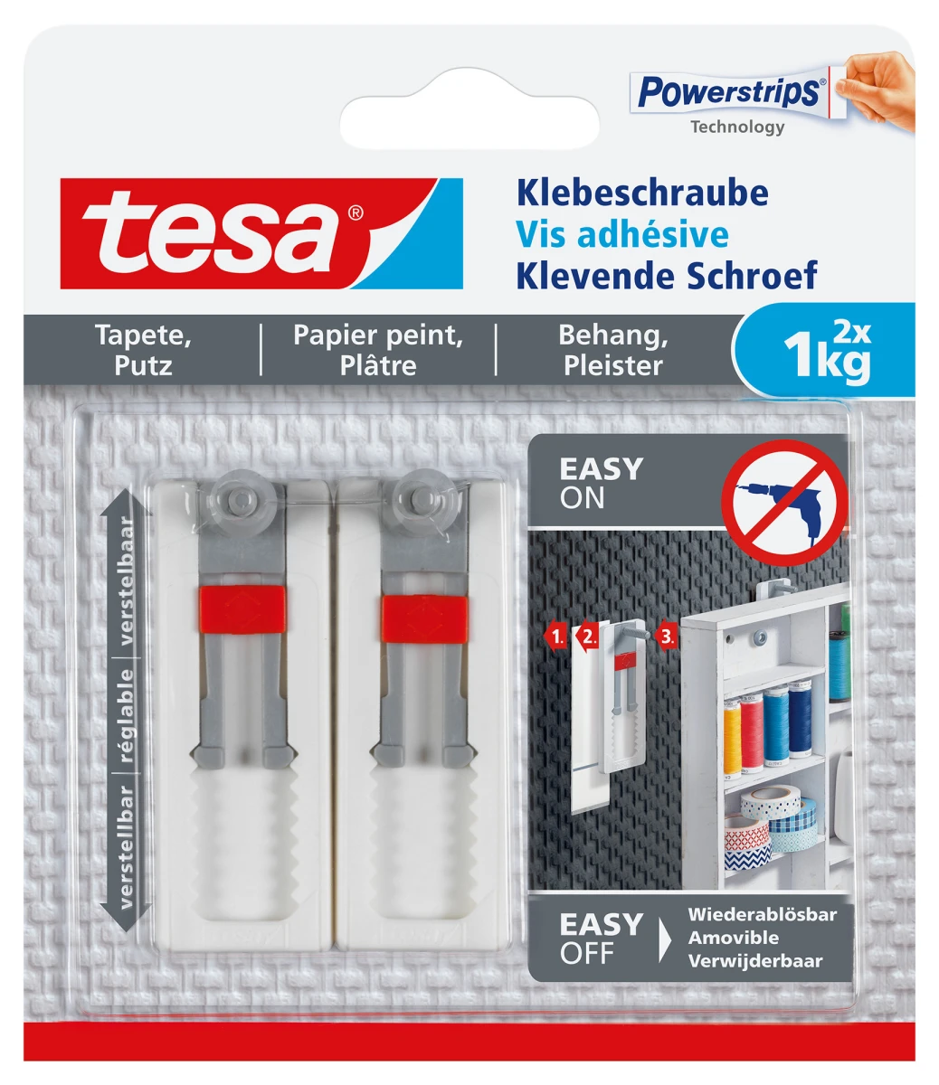 TESA Verstellerbarer Klebeschraube 2 x 1 kg