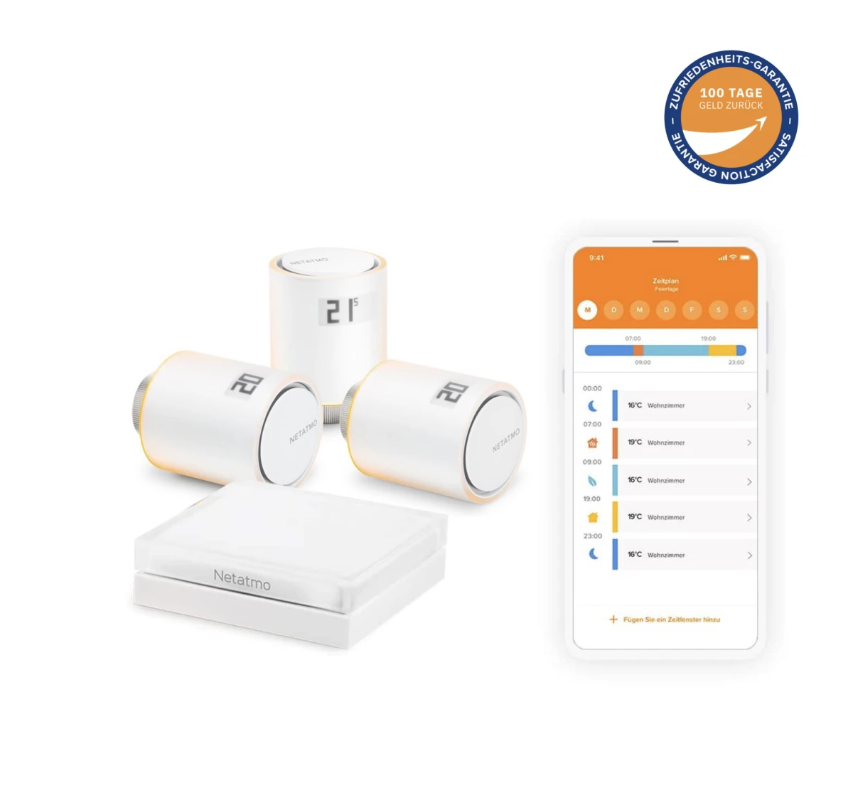 Netatmo 3x Smarte Heizkörperthermostate + Hub