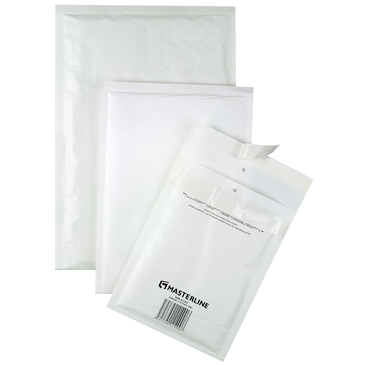 Luftpolsterversandtaschen weiss, 240x345mm aussen/210x335mm innen, Pack zu 100 Stück