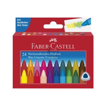 FABER-CA. Wachskreide Dreikant 120024 24 Stück, mehrfarbig