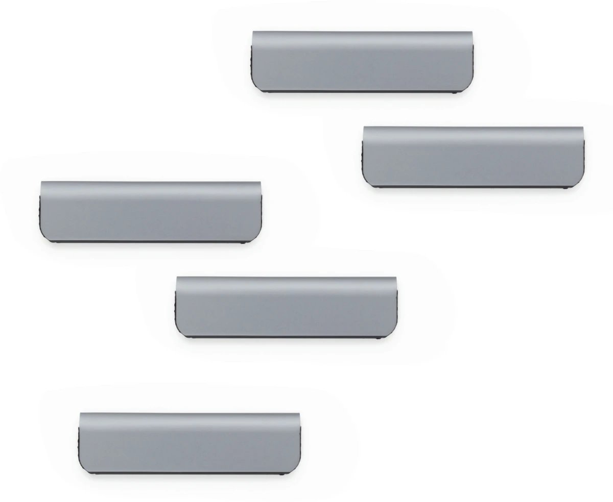 Magnetischer Zettelclip DURAFIX CLIP, metallic silber, 60 x 17 mm, Beutel à 5 Stück