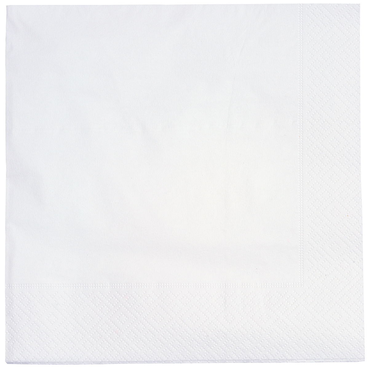 Servietten weiss, 3-lagig, 40 x 40 cm, 1/4 Falz, randgeprägt, Karton à 2'000 Stück