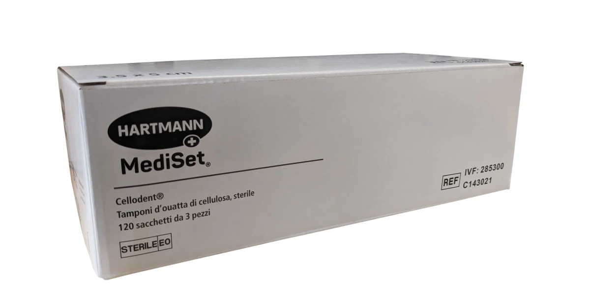 MEDISET Zellstoffwatte-Tupfer Cellodent 120 x 3 Stück