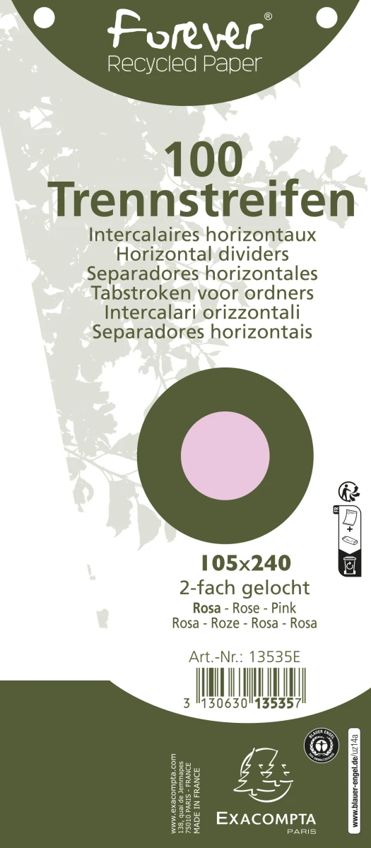 EXACOMPTA Trennstreifen trapezförmig, 100 Stück