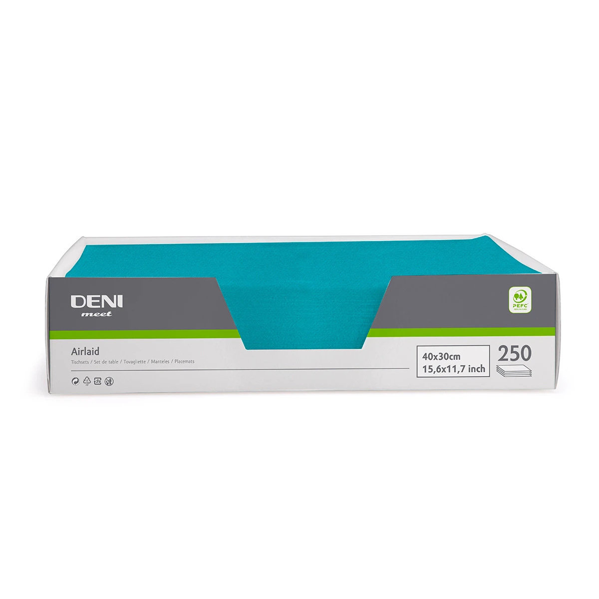 DENI meet Tischset Airlaid, türkis, 30x40cm, Pack zu 250 Stück