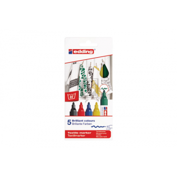 EDDING Textilmarker 4500 3948 Basic Color 5 Stück