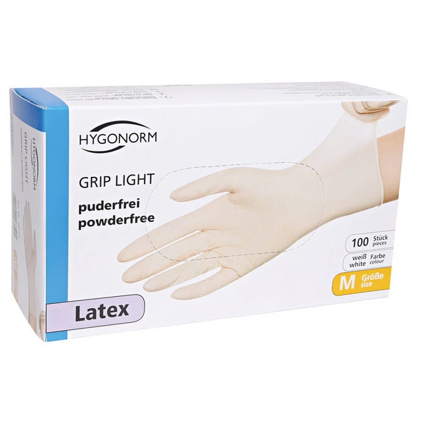 HYGONORM Latexhandschuhe Grip Light Gr. S, 100 Stück