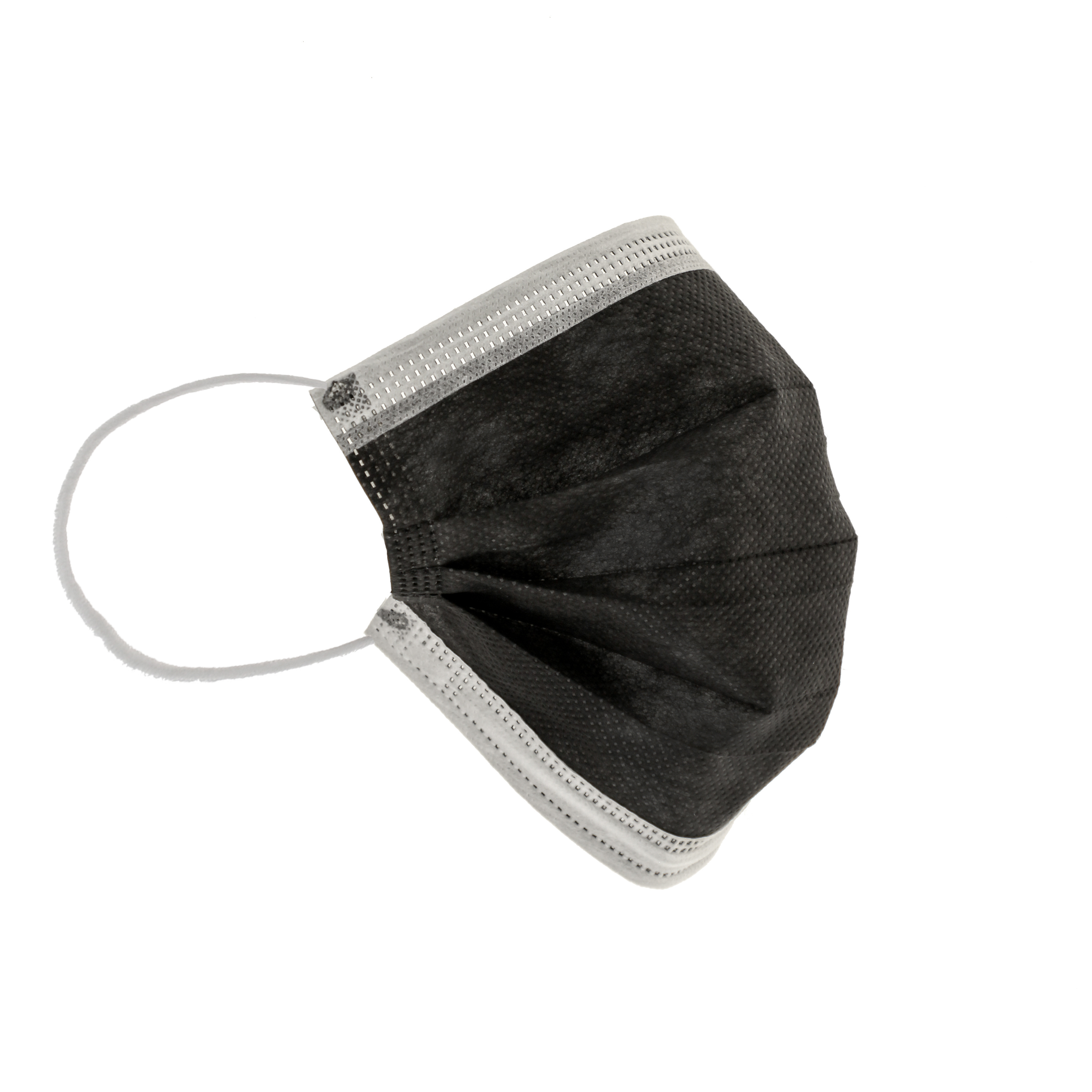 Mundschutzmasken, 3-lagig, Typ IIR, schwarz und weiss, Box à 50 Stück