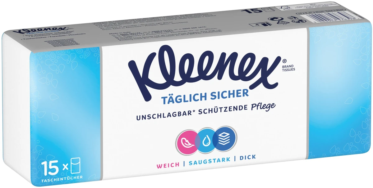 KLEENEX Taschentücher 4-lagig, 15 Pack