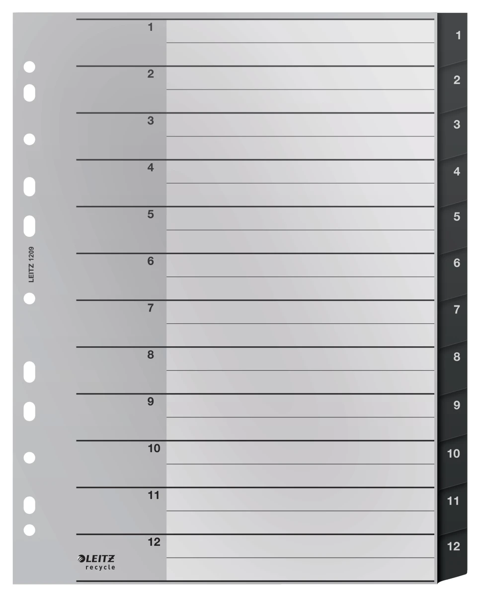 LEITZ Zahlenregister 1 - 12