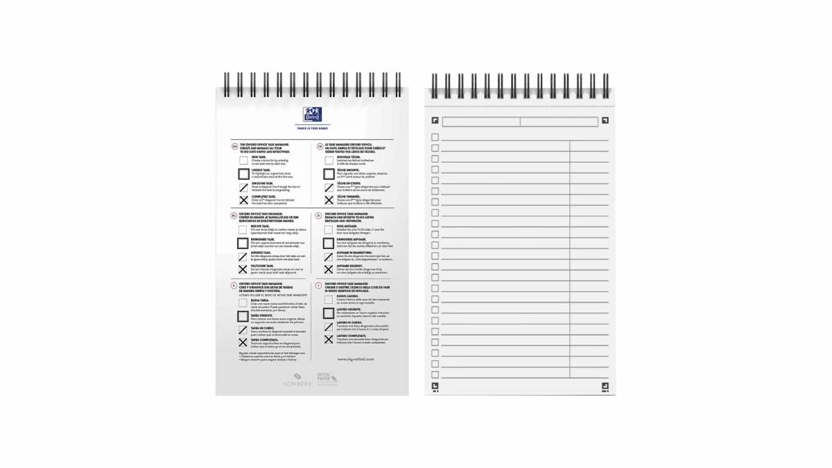 OXFORD Doppelspiralgebundenes Task Manager 125x200mm