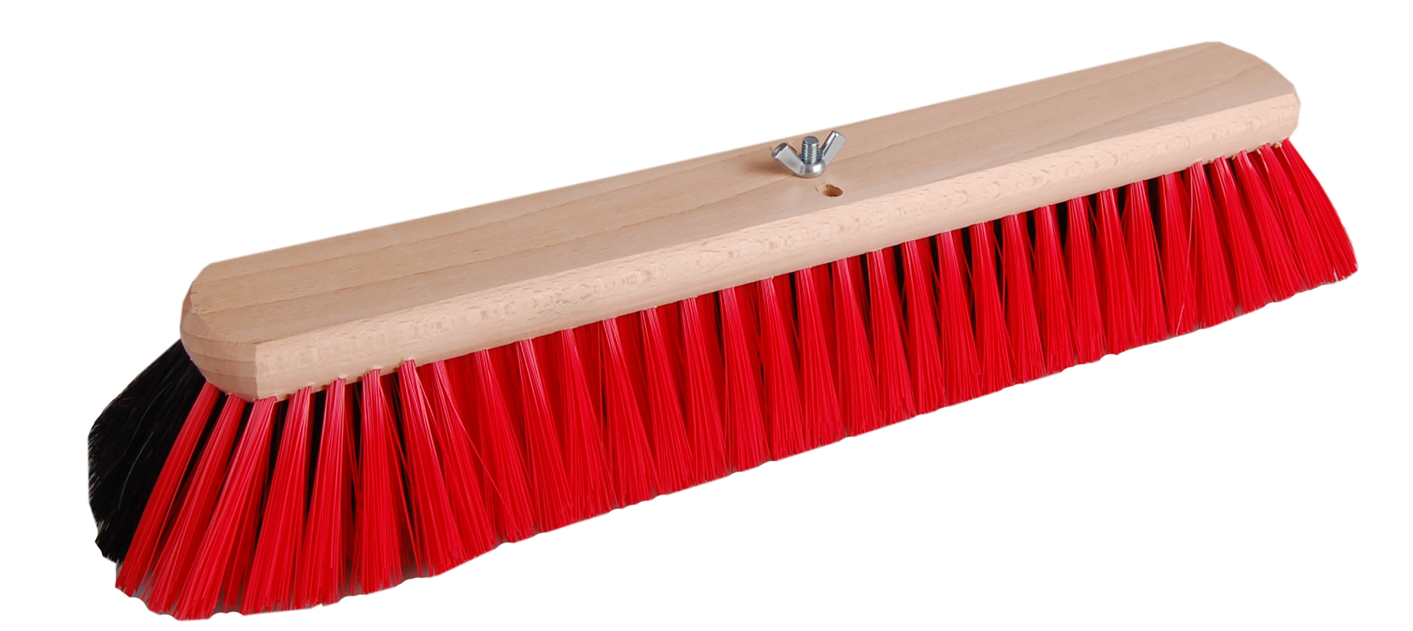Bodenwischer Holz mit Dual Effekt | schwarz-rot | 40 cm | Buchenholz FSC | Besatz: Rosshaarmischung & Polyester