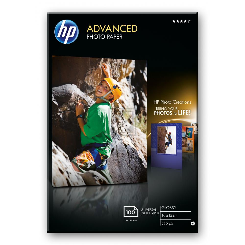 HP Fotopapier glänzend 100 Blatt 10 x 15 cm 250 g/m² (Q8692A)