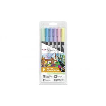 TOMBOW ABT Dual Brush Pen ABT-6P-2 6er Set Pastellfarben