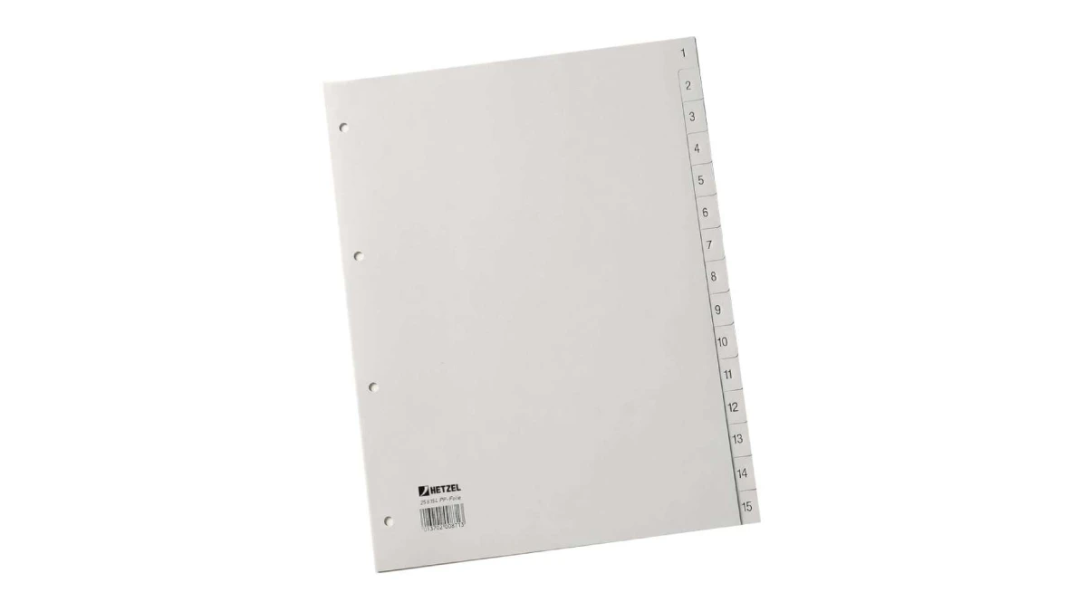 HETZEL Zahlenregister 1 - 15