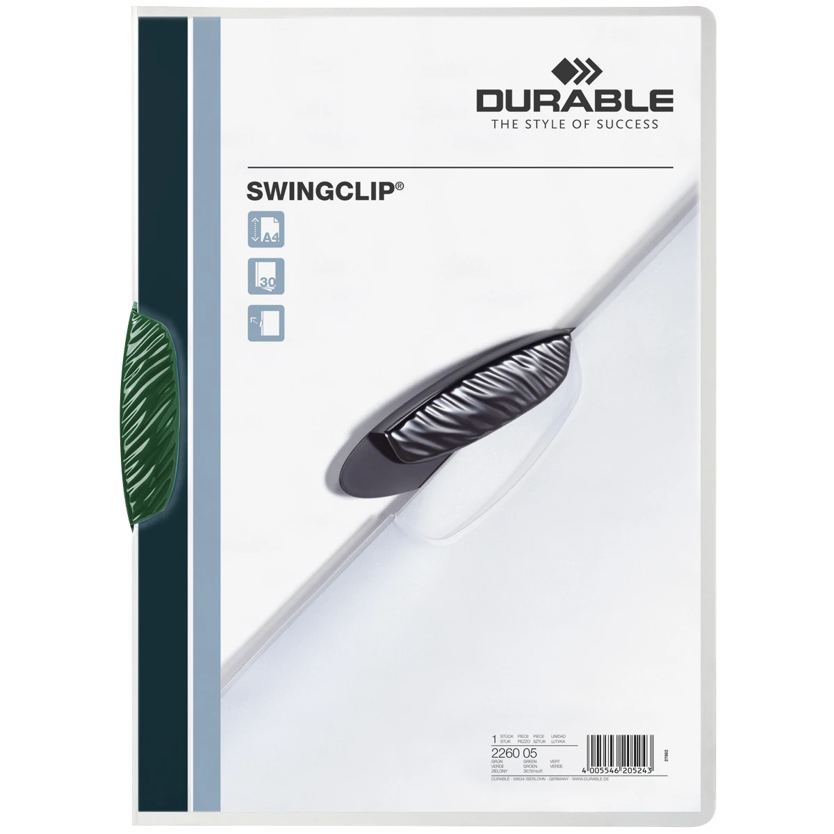 Durable Klemmhefter Swingclip, grün