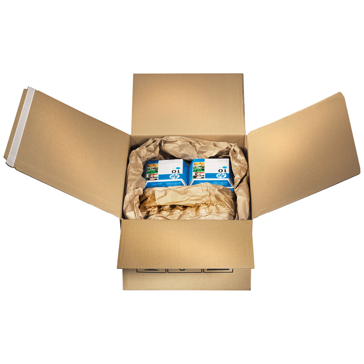 Multi-Versandboxen mit 2 Selbstklebebänder + Aufreissband , 1-wellig, 350x250x135 mm, Grösse 7, Pack à 10 Stück