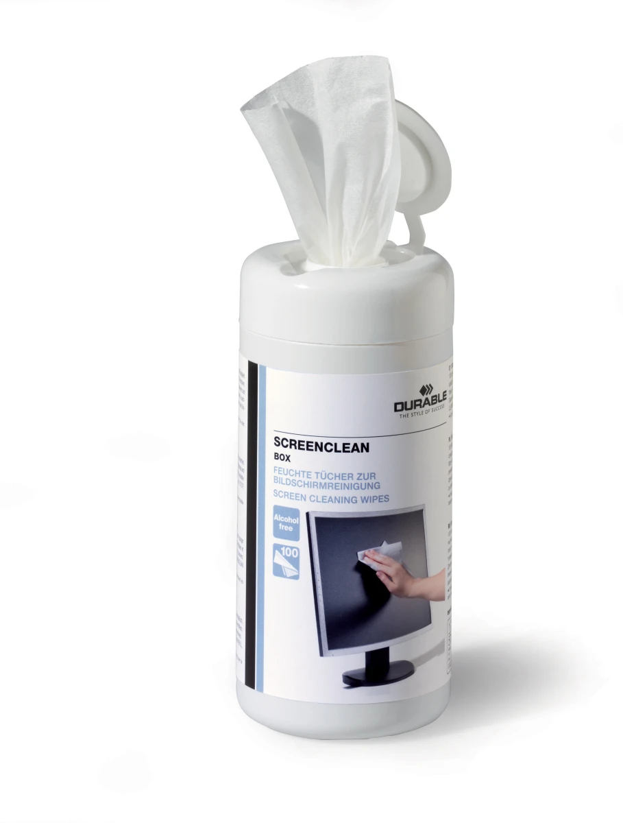DURABLE Reinigungstücher Screenclean, Dose à 100 Stück