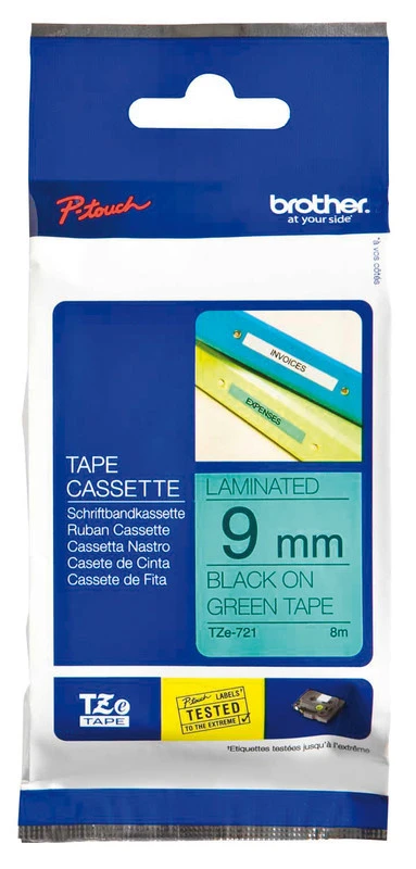 BROTHER P-TOUCH® TZe-721 Schriftband, 9 mm x 8 m