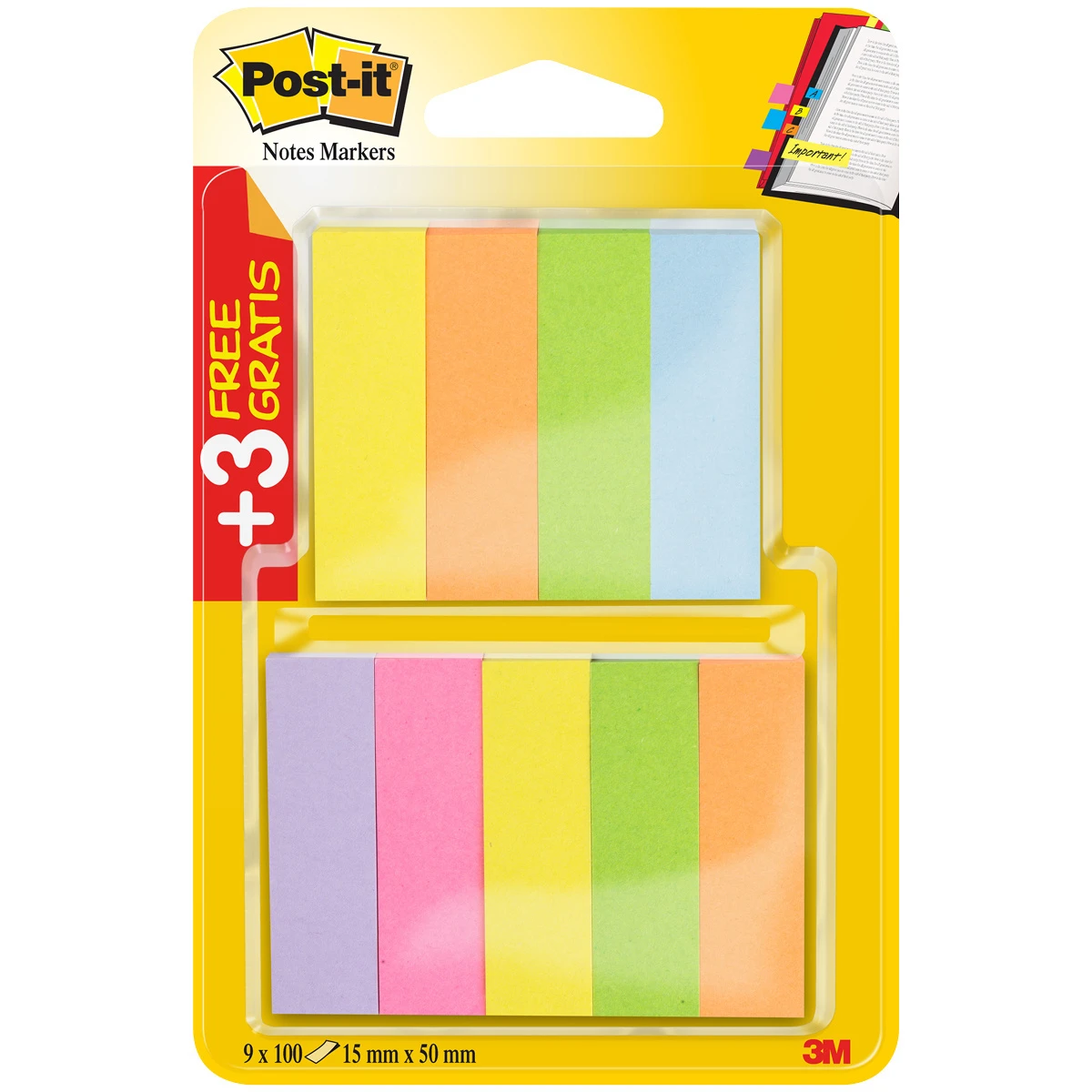 POST-IT Haftstreifen 9 x 100 Blatt