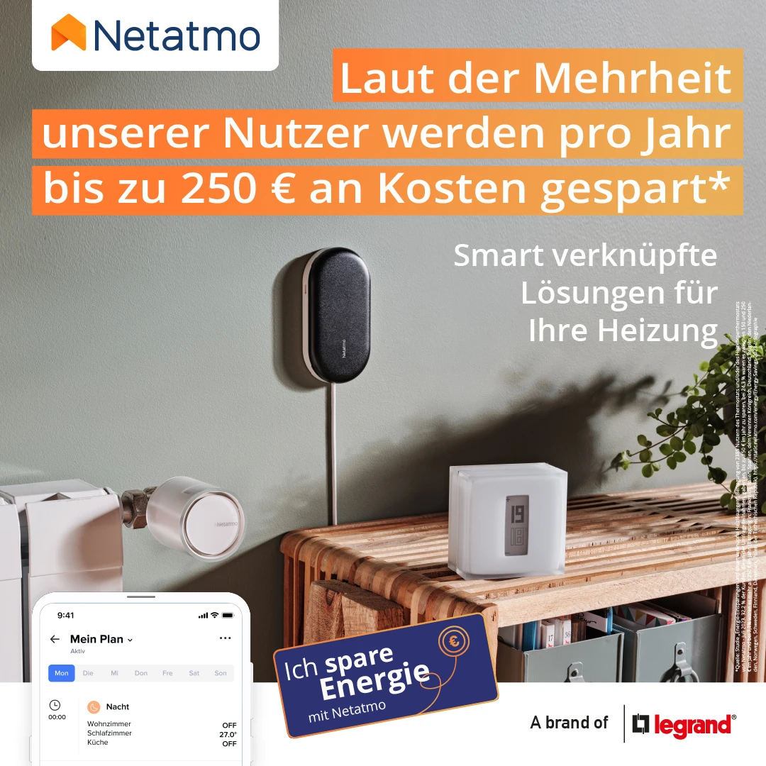 Netatmo 5x Smarte Heizkörperthermostate + Hub