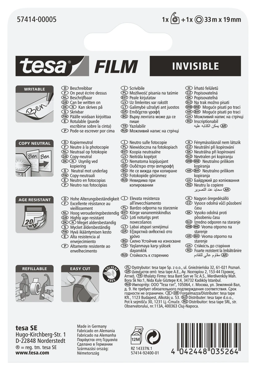 TESA Klebeband Abroller 19mmx33m