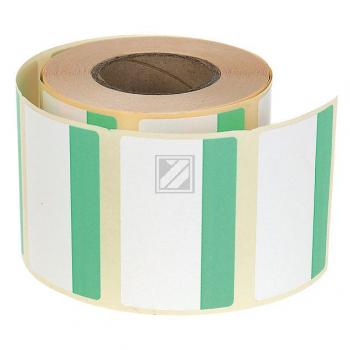 Etiketten mit grünem Band weiß