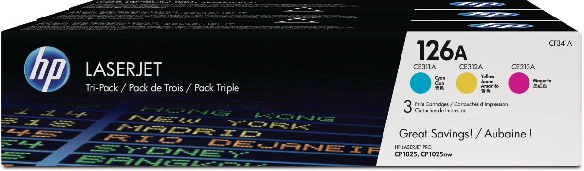 HP Toner Tri-Pack 126A CMY