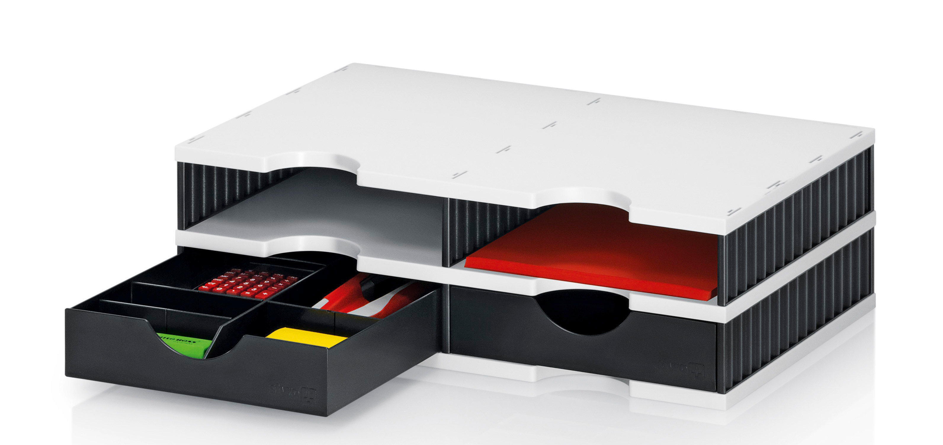 styro styrodoc duo mit 4 Fächern/2 Schublade, lichtgrau/anthrazit