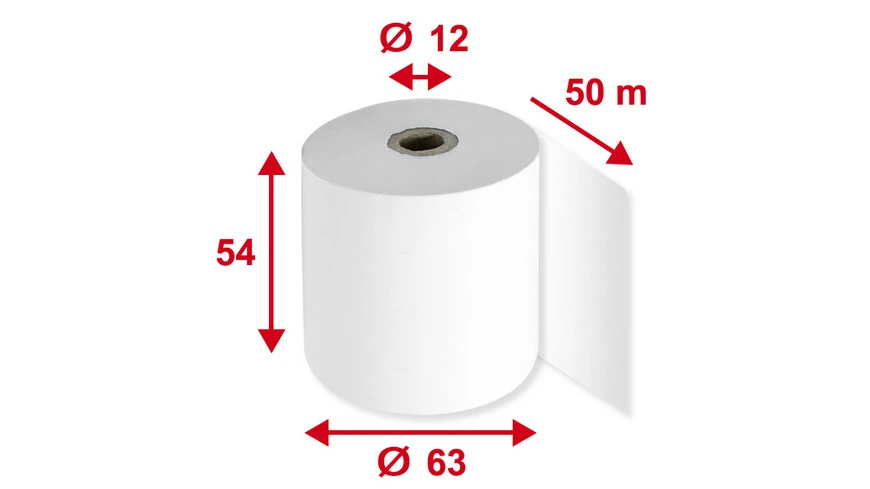 Thermorollen 54 mm x 50 m, 5 Stück
