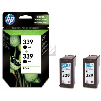HP Tintenpatrone 2 x schwarz HC (C9504EE, 339)